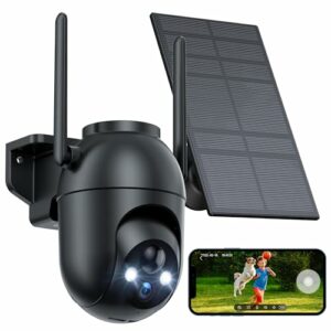 Caméra WiFi Solaire ieGeek: Surveillance 2K, Vision 360°